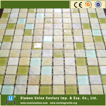 Glass Mix Marble Mosaic Tiles Glass and Marble