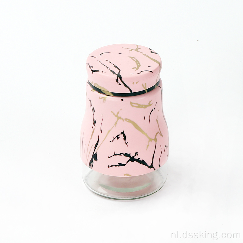 Roze matte buitenkamperen Jar flesfles glazen container glazen kralen melk met deksel
