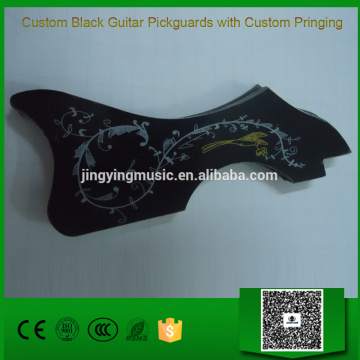 Custom Black Guitar Pickguards with Custom Pringing