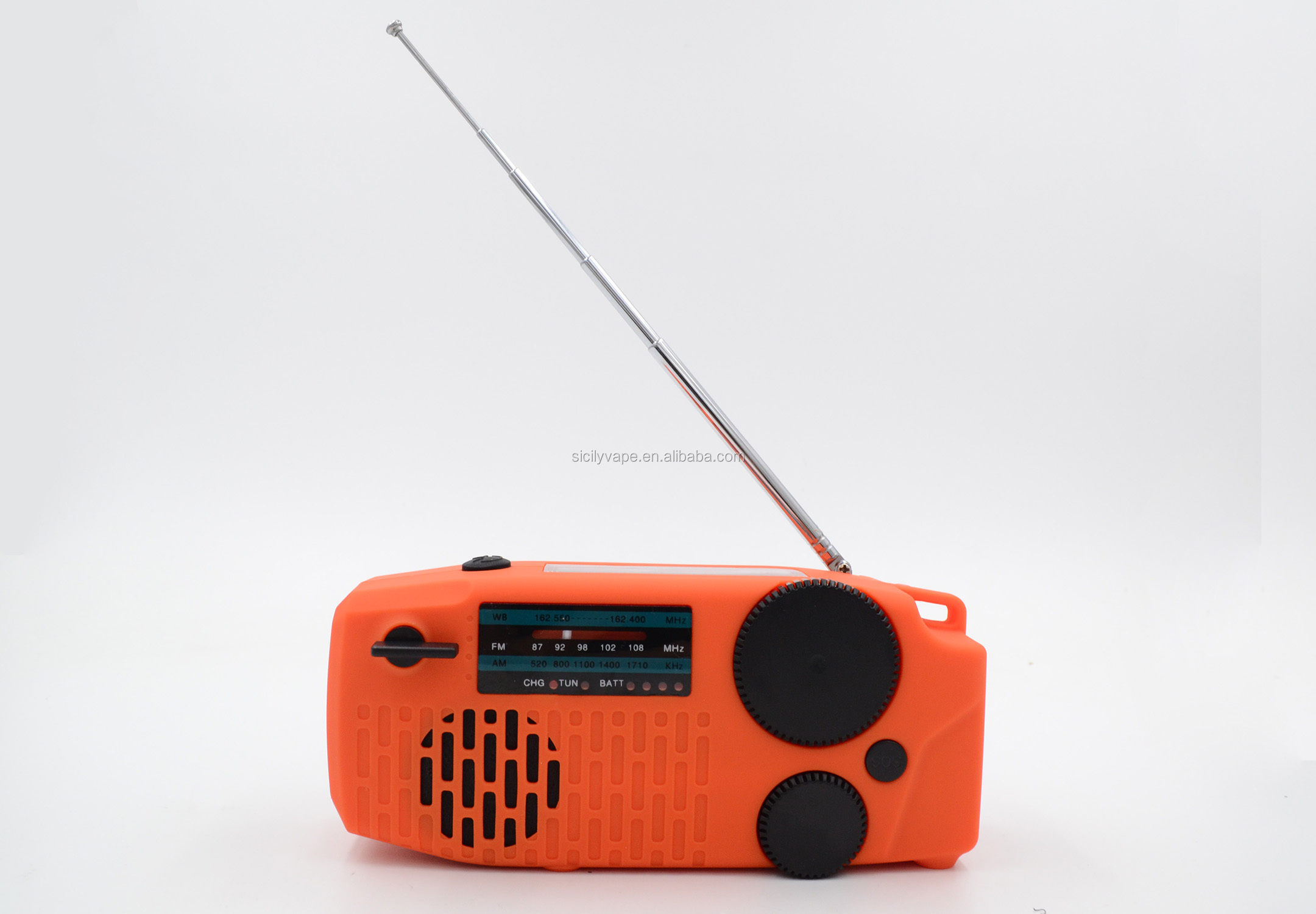 Portable Emergency Solar/Dynamo/DC & AM/FM/NOAA Radio & LED Flashlight & 2000mAh Charger Power Bank