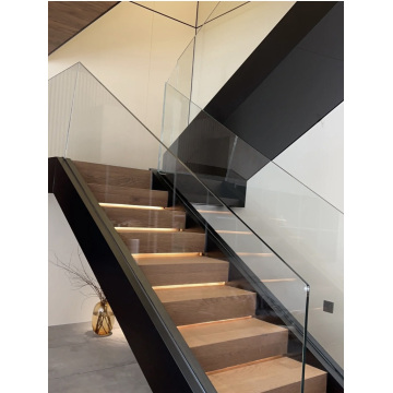 Frameless Interior Aluminum Glass Modern Staircases