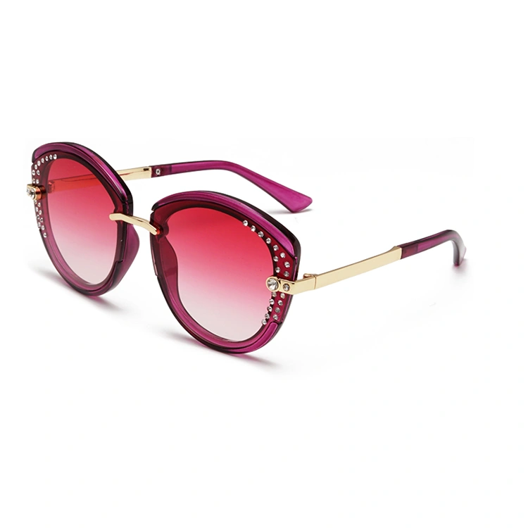 Frameless Women Color Lense Diamond Sunglasses