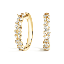 14K Yellow Gold Fancy Cut Lab Diamond Earrings