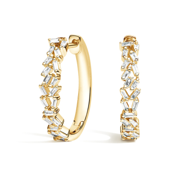 14K Yellow Gold Fancy Cut Lab Diamond Earrings