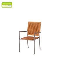 Frame Embedded Vertical Strip Teak Wood Chair