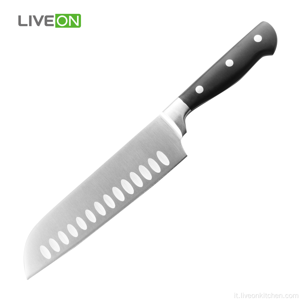 Coltello Santoku in acciaio al carbonio