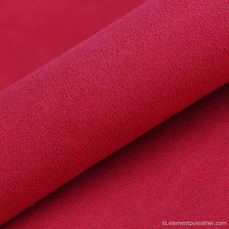 0.6mm Nonwoven microfiber sintetis kulit PU suede