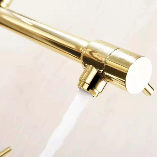 China Kitchen sink brushed gold hot and cold faucet Manufactory