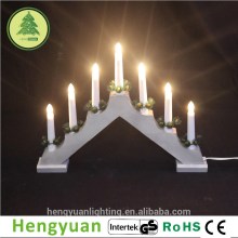 7L Silver Wooden LED Christmas Candle Bridge Light Decorations
