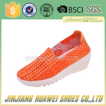 China Woven Braided Sneakers Wedges Shoes Supllier