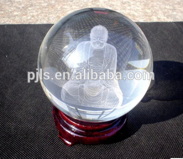 clear crystal ball with 3D laser engraving glass ball