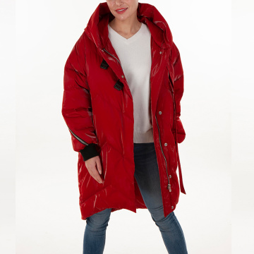 Fashionable red down jacket