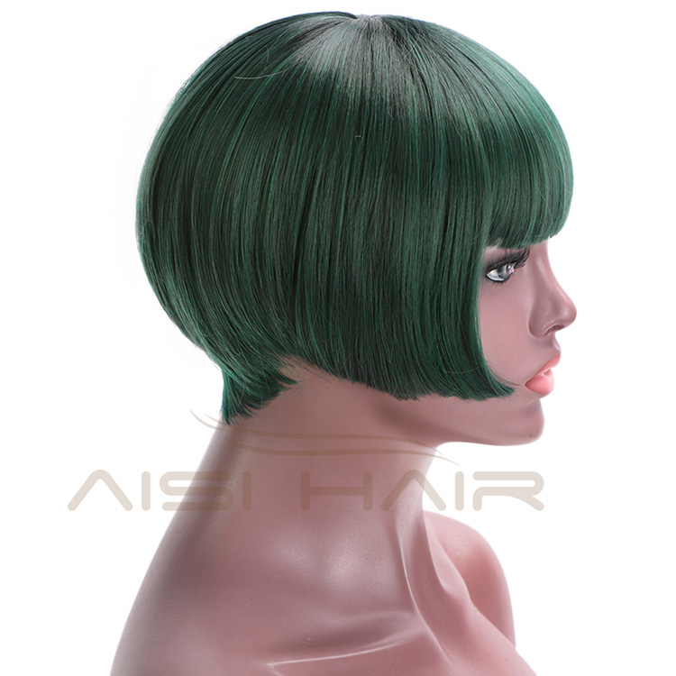 Aisi Hair Short Straight Heat Resistant Synthetic Hair Wig For Black White Women Cosplay Or Party Short Bob Wigs