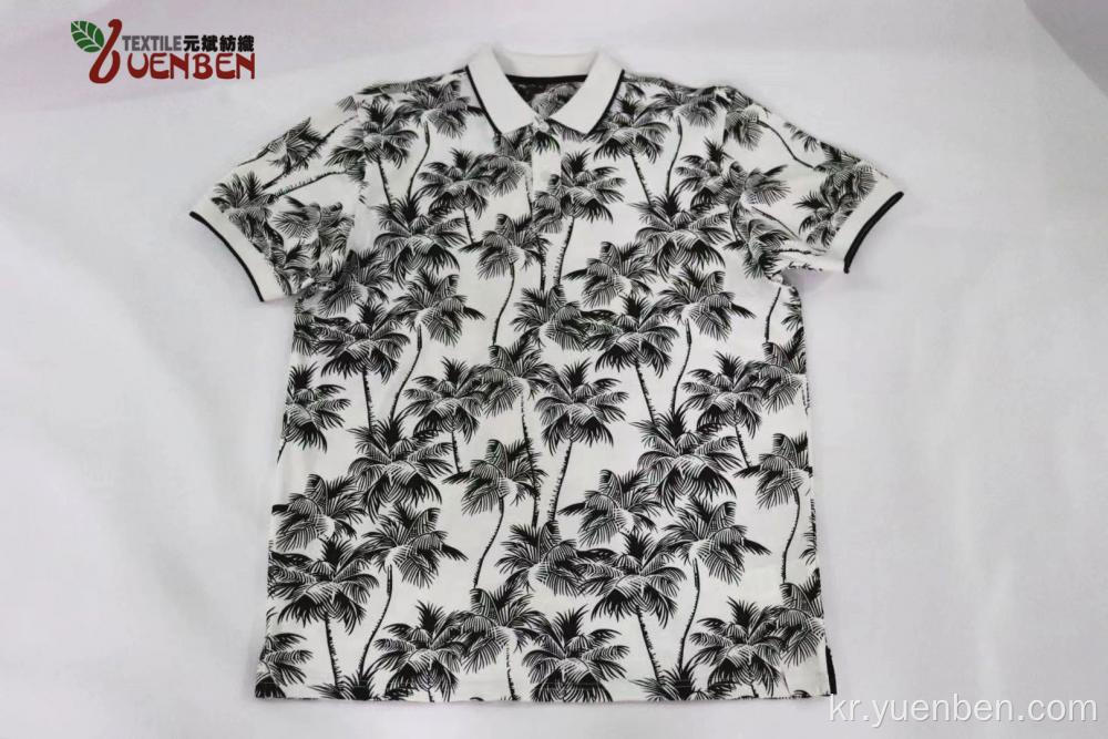 95 % Cotton 5 % Spandex Solid PK With Printing Shirts