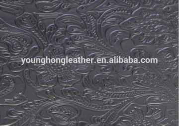 Cow grain leather phoenix embossed
