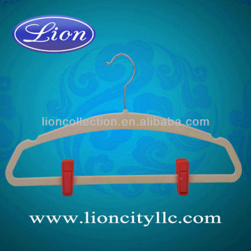 LEC-5040 Flocked Suit Hanger With Notches and clip