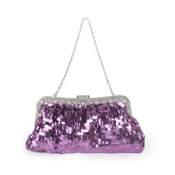 Handmade purple sequin beaded evening bags