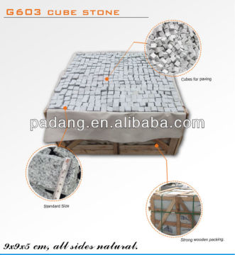Grey granite cube stone, cube paving
