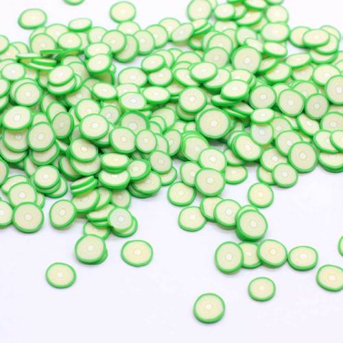 Kawaii roman doux polymère argile ronde tranche perle vert 6mm 500g / lot Design mignon pour Nail Art ou Slime faisant des charges de bricolage