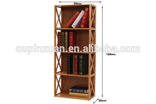 Organizador de alta calidad para la revista de libros, estante de esquina de estilo antiguo / librería de 4 niveles
