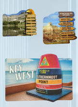 Customized Resin Wood Fridge Magnet for Tourism Commemoration