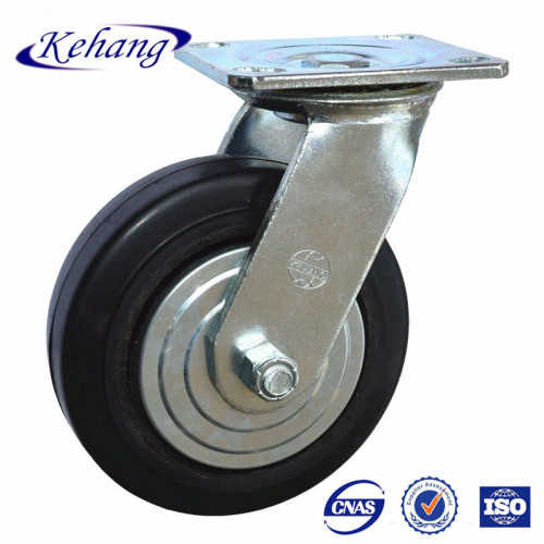 Dual Cast Iron Wheels Rubber Caster with Brake