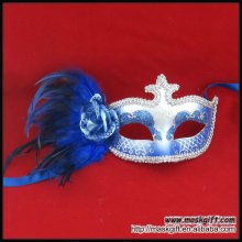 Handcraft blue/silver Venetian style Halloween mask, Craft mask