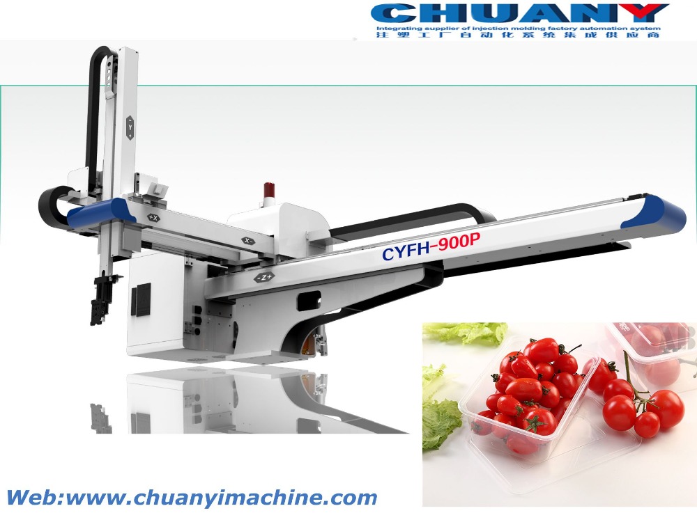 high speed injection mould machine robot arm thin wall container packing frozen storage thin wall container