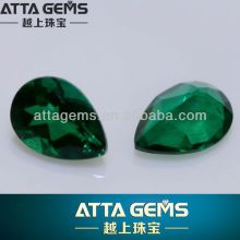 Lab created emeralds with excellent pear cut