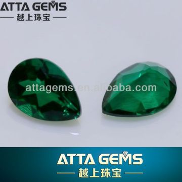 Lab created emeralds with excellent pear cut