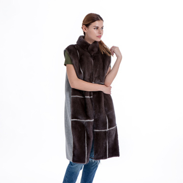 Gilet in cashmere con visone fashion