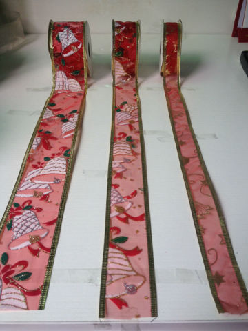 christmas printed sheer organza ribbon