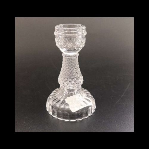 Glass Diamond Candlestick Holder