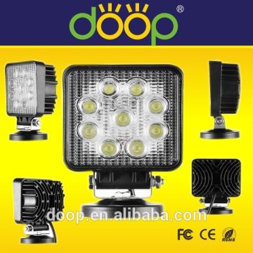 Tractor Car Truck Working Light 12V 24V 27W Square LED Work Light, 27W LED Work Flood Square Light