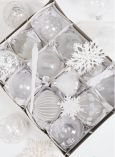 White Christmas Ornaments Set for Christmas Tree