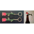 Personalized Metal Plant Rose Bottle Opener Keychain