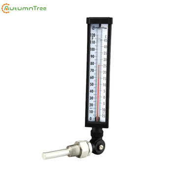 SS316 250MM 2% Adjustable Industrial Angle Glass Thermometer
