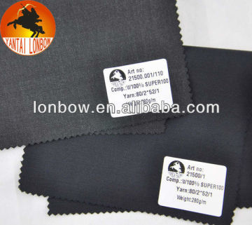 wholesale Super100 twill worsted wool men's suit fabric