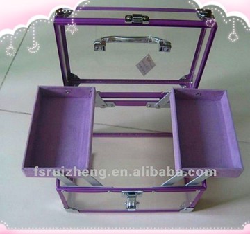 Purple alu frame clear acryl display box RZ-SA-034