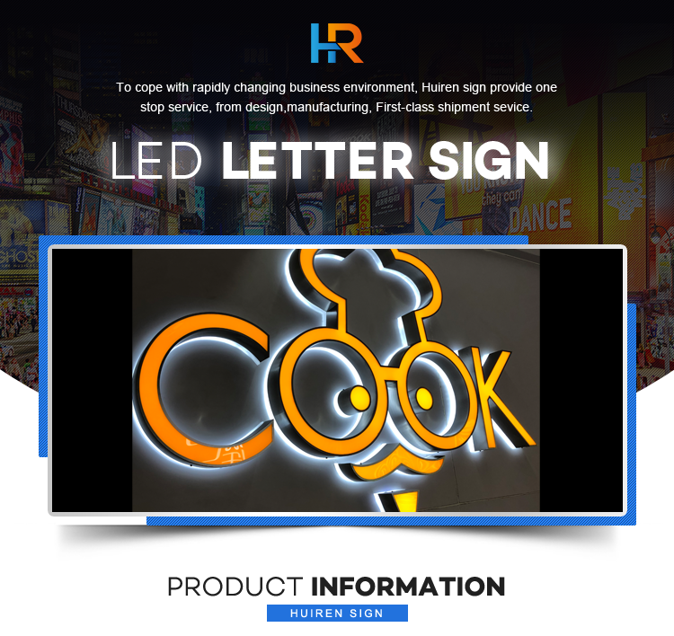 Led Front Metal Led Backlit Letter Sign Stainless Seel Led 3D Sign Logo letter