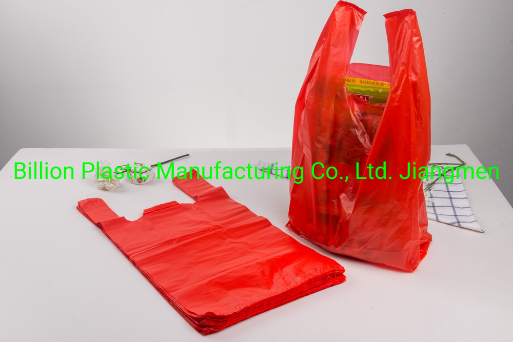 Large Reusable Plastic Vest Shopping Bags