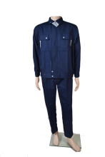Dark Blue Polyester Cotton Suit