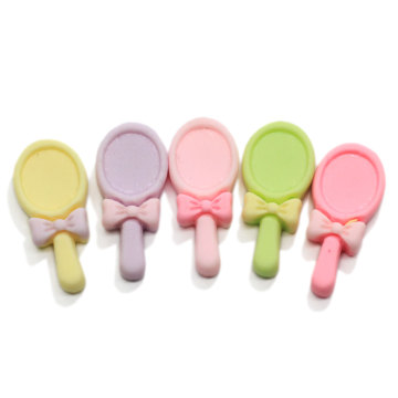 Τα νεότερα γούρια ρητίνης Little Mirror Shape Craft for Girls Doll House Toy Hairpin Making Accessories