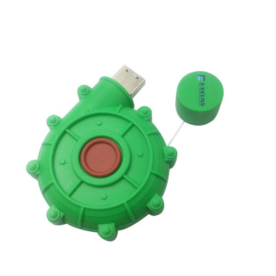 محرك فلاش USB PVC شكل الحلزون الأخضر