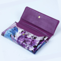 Fashion Pattern Flowers Design Card Holder Leather Purse