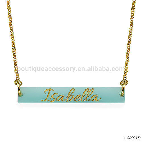 Engraved Acrylic Nameplate Necklace