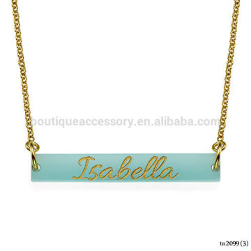 Engraved Acrylic Nameplate Necklace