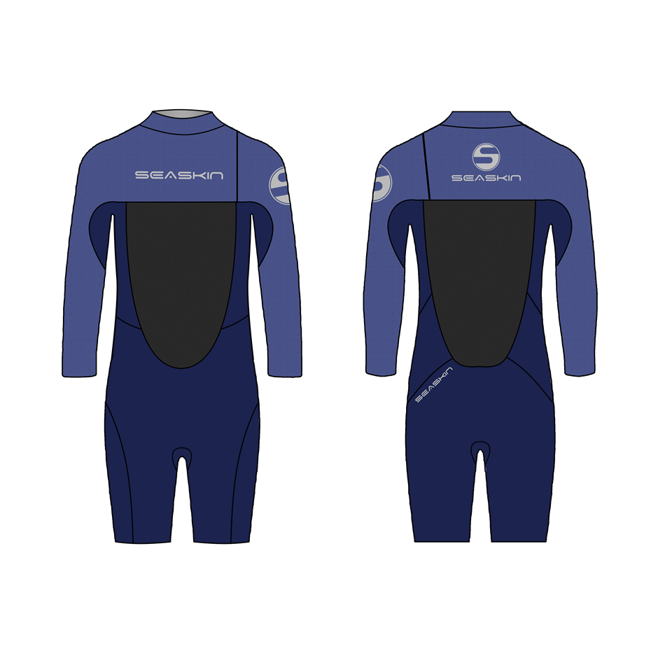 Seaskin 3/2mm Neopren Erkekler Uzun Kol Zipperless Wetsuit