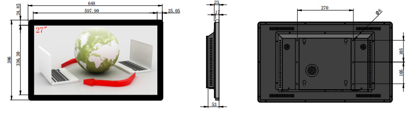 27 -дюймовый ПК Android Pan 27" Android Panel PC