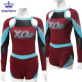 Maroon long sleeve cheerleader uniforms